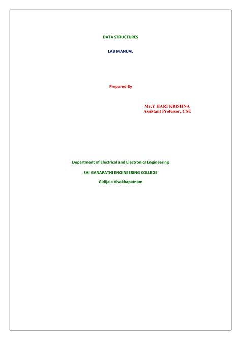 4 r16 DS LAB Manual for EEE - DATA STRUCTURES LAB MANUAL Prepared By Mr ...