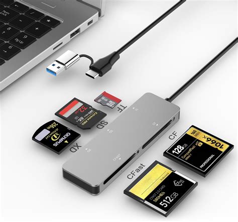 Amazon.com: CFast Card Reader USB C USB 3.0, 5Gbps CFast 2.0 Card Reader CFast/SD UHS-I MMC/TF ...