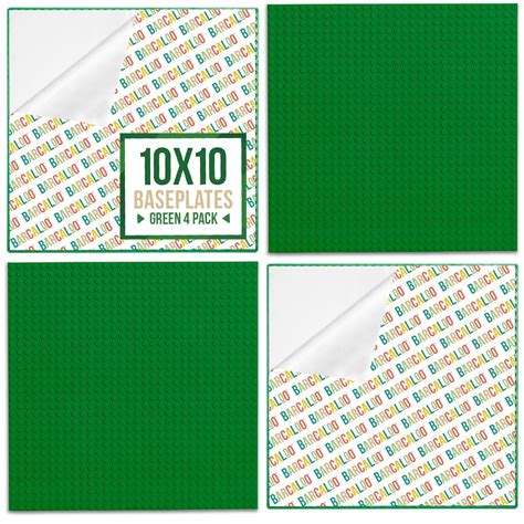 Peel-and-Stick Baseplates - 10 Inch x 10 Inch Baseplate - Green 4 Pack ...