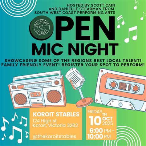 Open Mic Night at The Koroit Stables - Friday 10th October 2025, 124 ...
