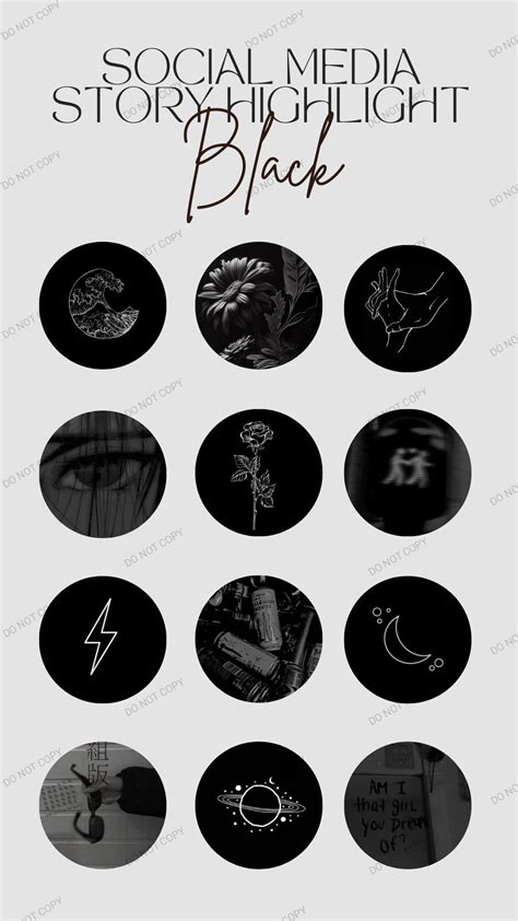 12 Instagram Highlight Covers Black-Themed Instagram - Engie's Ko-fi Shop