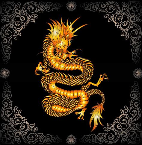 Download Golden Dragon Four Legs Art Wallpaper | Wallpapers.com