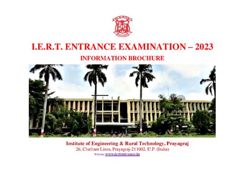 Brouchure - I.E.R. ENTRANCE EXAMINATION – 2023 INFORMATION BROCHURE ...