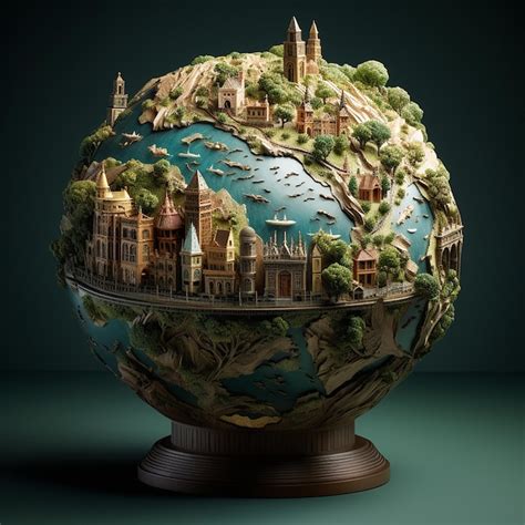 World explorer globe on black background | Premium AI-generated image
