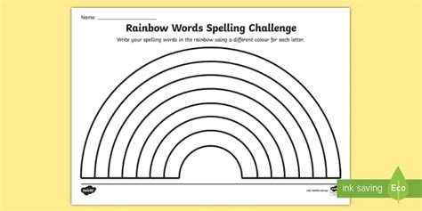 Rainbow Spelling Worksheet (teacher made) - Twinkl