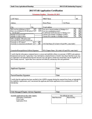 Fillable Online gostar Scholarship Application (form fillable) - STAR ...