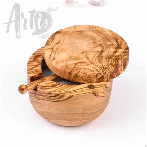 Olive Wood Salt Cellar at Ruby Najar blog