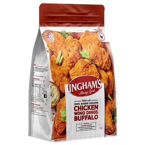 Ingham's Buffalo Chicken Wing Dings 1kg | Woolworths