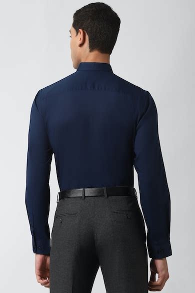 Buy Men Navy Slim Fit Full Sleeves Formal Shirt Online - 576106 | Peter ...