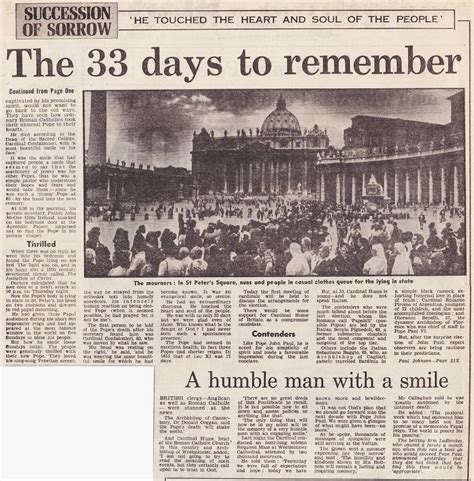 Hold The Front Page: Pope John Paul I dies