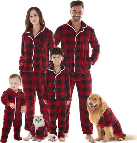 Christmas Family Matching Plaid Pajama Sets, Flannel Sleepwear Long ...