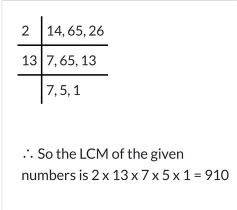 find the LCM of... 26'14,65 - Brainly.in