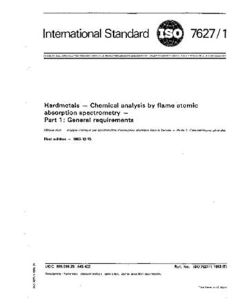 ISO 7627-1:1983, Hardmetals - Chemical analysis by flame atomic ...