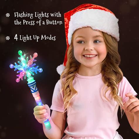 Buy ArtCreativity Light Up Christmas Snowflake Wand for Kids, Magic ...
