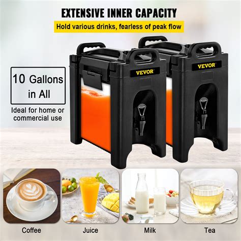 VEVOR Insulated Beverage Dispenser 2 PCS, 10 Gal, Black Manual - VEVOR Blog