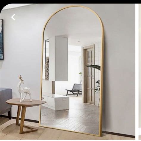 Large tall gold mirror with arch detail – Artofit