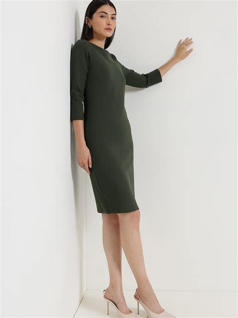 Buy Olive Bodycon Dress Online | FableStreet
