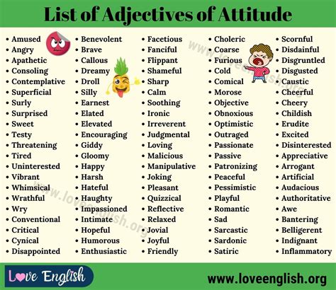 Synonyms For The Word Attitude