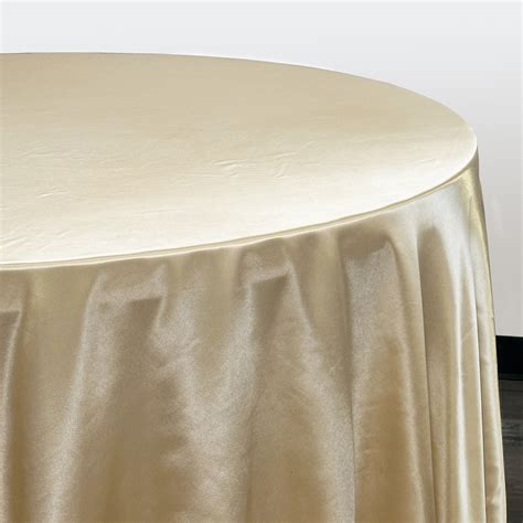 120 Inch Round Satin Tablecloth Champagne