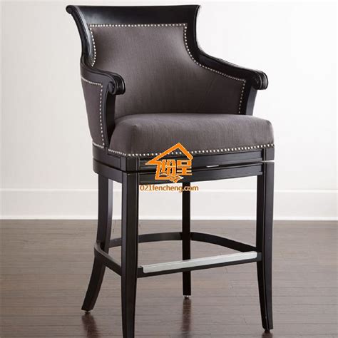 可旋转吧椅，高品质铆钉工艺实木旋转吧椅360° - 美式家具频道 - 纷呈家具