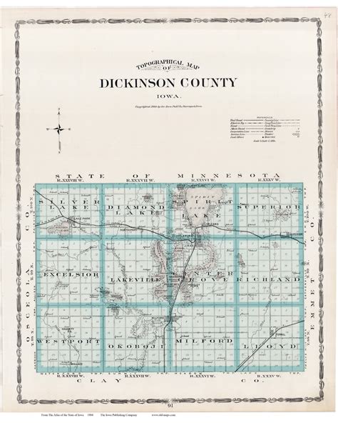 Dickinson County, Iowa 1904 - Iowa State Atlas 48 - OLD MAPS
