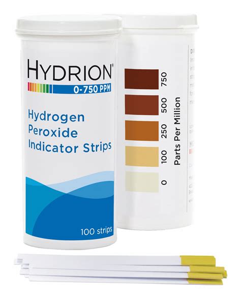 HYDRION, 100 to 750 ppm Hydrogen Peroxide, Hydrogen Peroxide, Test ...