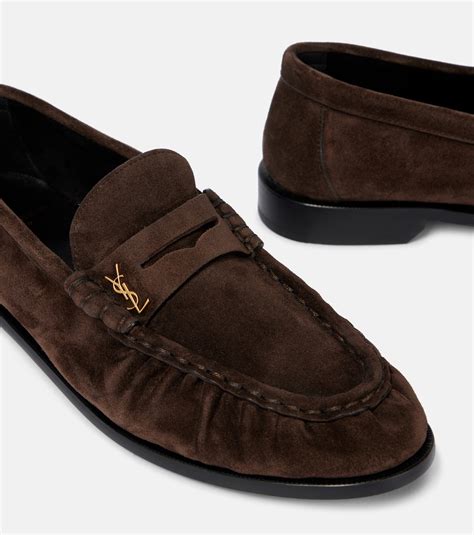 Le Loafer suede penny loafers in brown - Saint Laurent | Mytheresa
