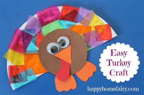 Easy Turkey Craft - Happy Home Fairy | Thanksgiving crafts preschool ...