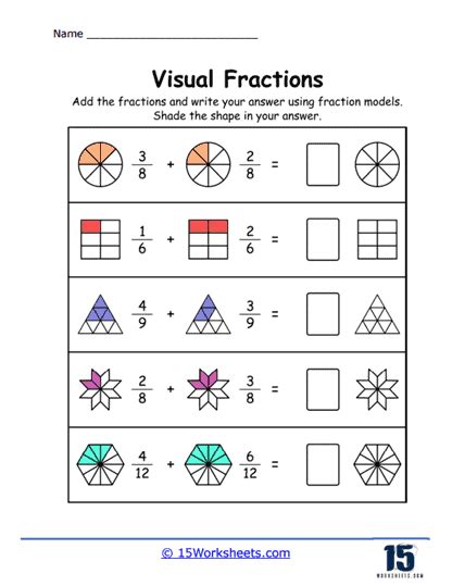 Image result for Learning Fractions Worksheets