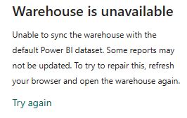 Solved: We couldn't retry your suspended warehouse - Microsoft Fabric ...