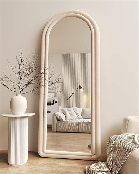 Otlsh Floor Mirror, Arched Full Length Mirror with Stand, Standing ...
