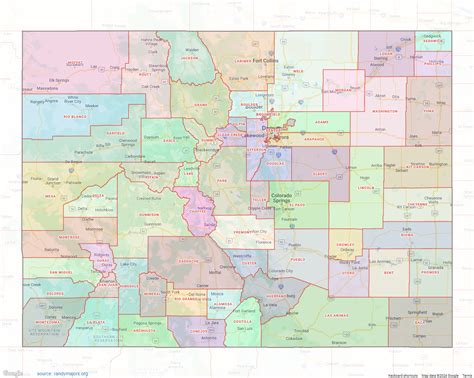 Colorado County Map – shown on Google Maps