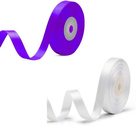 Utkarsh Pack of 2 (1.2cm X 18 Mtr) Satin Ribbon for Party Decorations ...