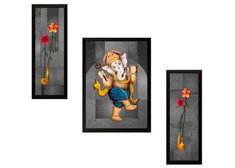 SAF paintings UV Textured Ganesh Modern Art Print Framed Painting Set ...
