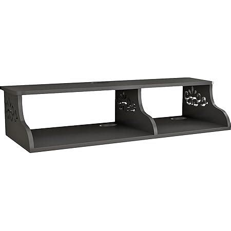 WOODEN ART GALLERY Wooden Dual Length Set top Box Wall Shelf| Wall ...