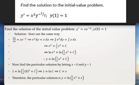 Image result for Solution and Initial Value Problem