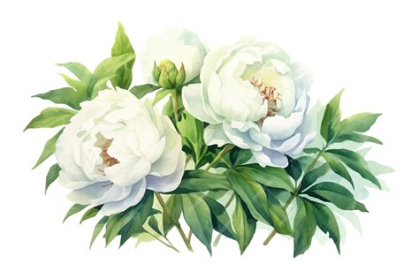 Premium Vector | Green leaves peonies nature botanical decorative ...