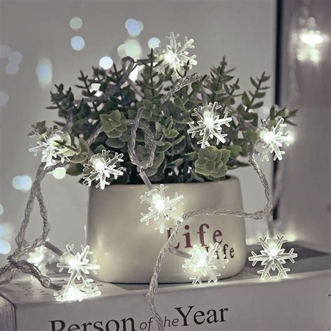 Image result for Snowflake String Lights Battery