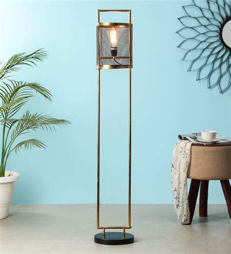 Buy Pecos Bronze Metal Shade Floor Lamp with Black Base - CasaCraft By ...