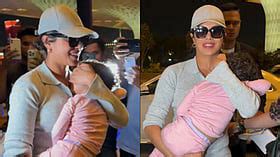 Priyanka Chopra Holds Daughter Malti Marie Close, Shields Her From Paps ...