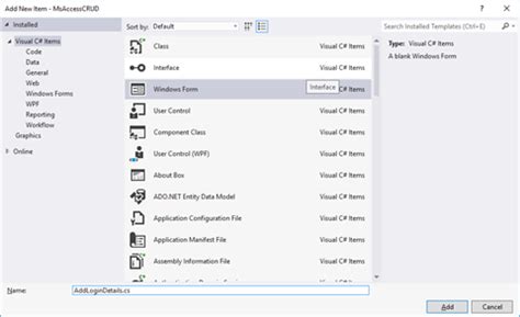 Dot net CRUD operation with Ms access database | Maria Academy