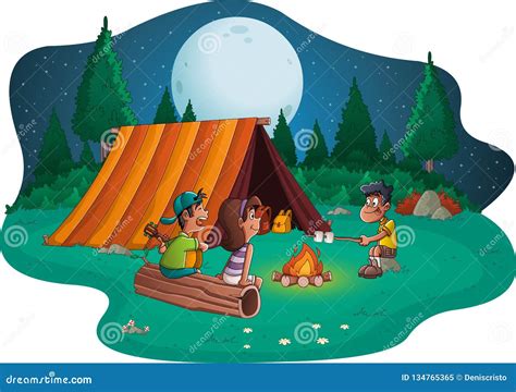 Camping Kids Cartoon Cartoons, Illustrations & Vector Stock Images ...