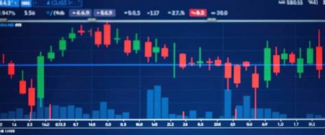 Macro closeup of a stock market trading chart showing trends and data ...