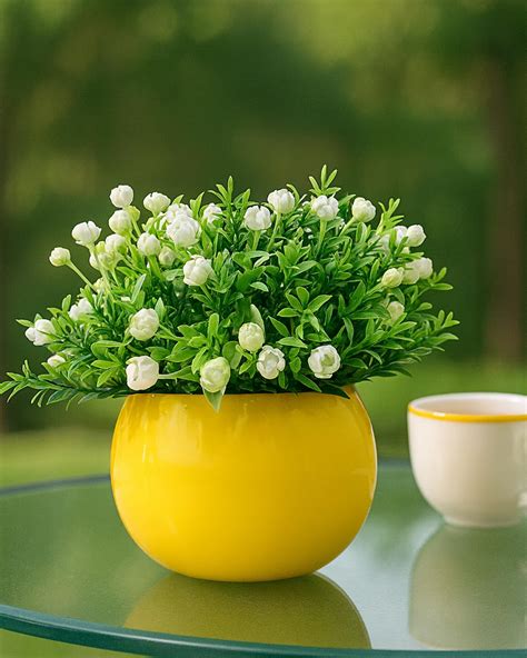Ice Italian Rose Bunch Artificial faux Decorative Green Flower Plant ...