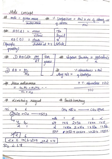 Mole Concept Formulas 的图像结果