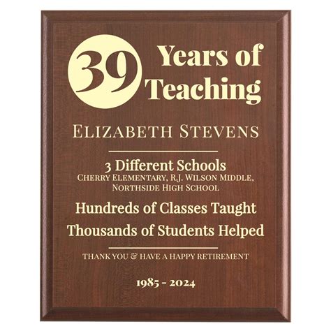 Teacher Retirement Gift | School Retirement Party Plaque – Marked ...