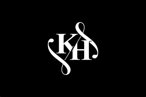 KH Monogram logo Design V6 By Vectorseller | TheHungryJPEG