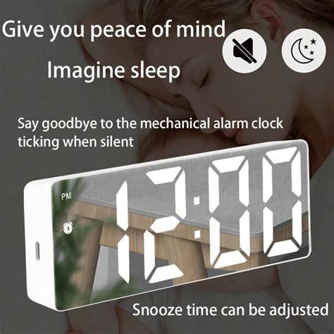 Glow-In-The-Dark Mirror Clock Ins Desktop Clock Schedule Pendulum Table ...