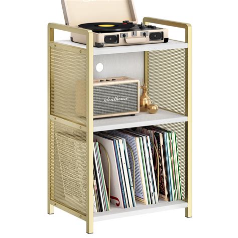 CREATIVE HOBBIES Record Player Stand, Record Storage Table, 3-Tier ...