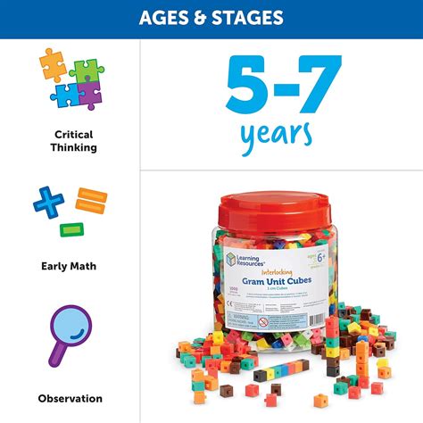 LearningResources Learning Resources Interlocking Gram Unit Cubes ...
